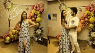Disha Parmar slays in one-shoulder slit outfit during birthday celebrations, spotted getting romantic with hubby Rahul Vaidya