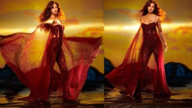 Disha Patani slays magazine cover shoot in red plunging neckline cape outfit, we are crushing