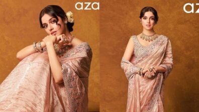 Divya Khosla Kumar is ‘art’ personified in peach embellished saree, see pics