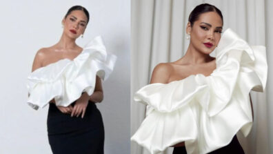 Esha Gupta’s Fiery Hot Look In White Ruffled One-shoulder Top With Black Bodycon Skirt Will Blow You Away