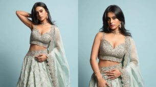 Exquisite: Kajol-Ajay Devgn’s daughter Nysa glams up in pastel green embellished lehenga