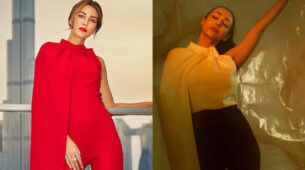 Fashion Battle: Kriti Sanon In Red Or Malaika Arora In White And Black; Whose Chic Jumpsuit Style With One Shoulder Cape Is Statement Style?