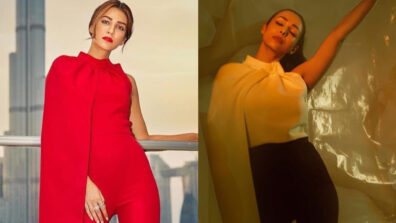 Fashion Battle: Kriti Sanon In Red Or Malaika Arora In White And Black; Whose Chic Jumpsuit Style With One Shoulder Cape Is Statement Style?