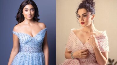 Fashion Battle: Shriya Saran In Blue Corset Dress Or Taapsee Pannu In Pink Wrap Dress; Who Looks Bewitching In Lovely Plumetis Ensembles?