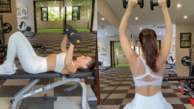 Gorgeous: Aamna Sharif works out hard at gym, looks tempting in all-white active wear