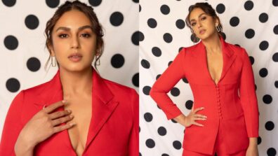 Huma Qureshi Serves Bosslady Vibes In A Red Suit For “Breaking Bollywood stereotypes” Session In Mumbai, Take A Look