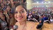 Jannat Zubair Rahmani gets ready for release of Punjabi film ‘Kulche Chole’, gets surrounded by fans in open auditorium