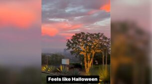 Jennifer Aniston drops in glimpses of ‘Halloween’ red sky