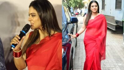 Kajol Devgan in Red Hot Saree For Trailer Launch Of Salaam Venky