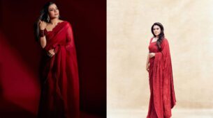 Kajol Is A Spectacular Beauty In Traditional Sarees In Shades Of Red; See Pics