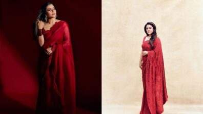 Kajol Is A Spectacular Beauty In Traditional Sarees In Shades Of Red; See Pics