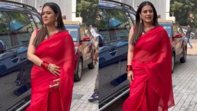 Kajol Looks Breathtaking Giving K3G Vibes In Red Saree Look