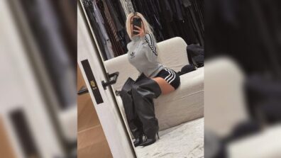 Kim Kardashian Serves Classic Vibes In Oversized Black Boots And Tiny Shorts, See Pic