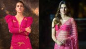 Kriti Sanon In Pink Fiery Mini Dress With Beaded Birds Or Pink Sequins Embedded See-Through Saree; Which Look Is Best?