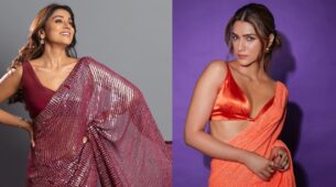 Kriti Sanon In Tangerine Sequins Saree And Shriya Saran In Magenta Pink Saree Are Soaring Temperature; Yay Or Nah?