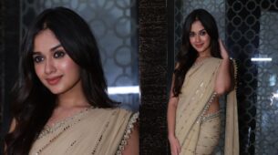 Kulche Chole: Jannat Zubair Rahmani rocks premiere special look in stunning golden saree, we are in awe