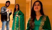 Kulche Chole promotions: Jannat Zubair stuns in deep green golden embellished salwar suit