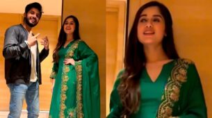 Kulche Chole promotions: Jannat Zubair stuns in deep green golden embellished salwar suit