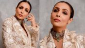 Malaika Arora Looks Classy And Fierce In Off-white Embroidered Pantsuit