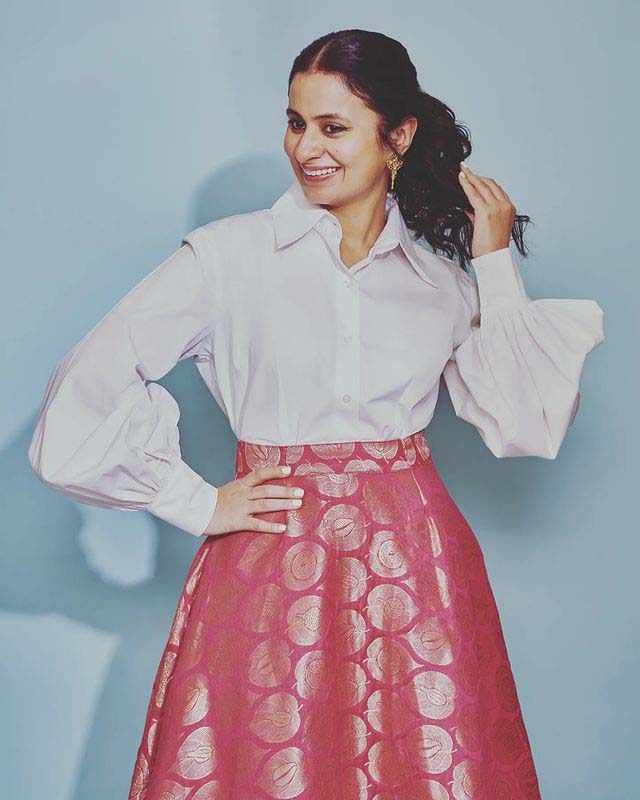 Mirzapur fame Rasika Dugal looks beautiful in white and pink indo western outfit, fans can’t stop praising - 0