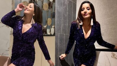 Monalisa Looks Uber Hot In Purple Sequin Mini Dress