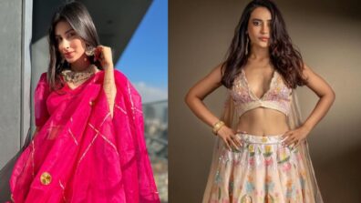 Mouni Roy In Hot Pink Or Surbhi Jyoti In Pastel Pink: Whose Ethnic Lehenga Is Your Pick For The Bridesmaid Look?