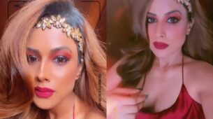 Nainaa Pech Ladayen: Nia Sharma exudes glam in red satin bikini and glittery skirt, watch