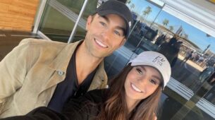 Nina Dobrev and Chace Crawford get goofy at Airport, see pics