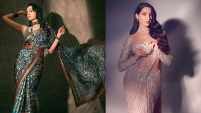 Nora Fatehi Looks Breathtaking In Jaw-Dropping Bodycon Ethnic Sarees