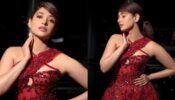Princess Diaries: Tamannaah Bhatia is a sight to behold in red peacock gown outfit, see sensuous snap