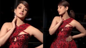 Princess Diaries: Tamannaah Bhatia is a sight to behold in red peacock gown outfit, see sensuous snap