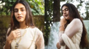 Priya Prakash Varrier’s Ivory Ethnic Outfit Can Be Your Ultimate Wedding Guest Fashion Inspiration