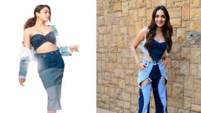 Rashmika Mandanna In Three Tone Patched Or Kiara Advani In Two Tone Stitched; Whose Denim On Denim Fashion Is Captivating?