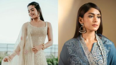 Rashmika Mandanna To Mrunal Thakur: South Beauties Embracing The Ethnic Shimmery Salwar Suit Fashion