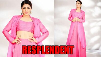 Raveena Tandon looks resplendent in pink co-ord set, check photos