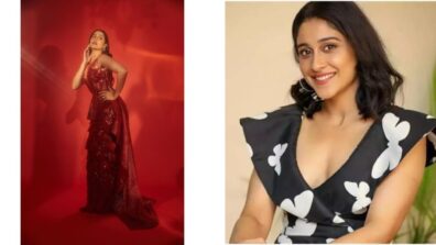 Regina Cassandra looks fierce in sheer ruffled glittery red gown, see pics