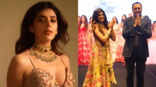 Sanjana Sanghi turns regal in Varun Bahl’s multi-patchwork asymmetric skirt
