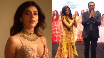 Sanjana Sanghi turns regal in Varun Bahl’s multi-patchwork asymmetric skirt