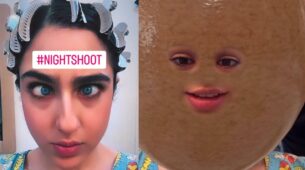 Sara Ali Khan Makes Cute Faces Using Filter At Her Night Shoot