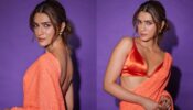 Saree Mein Nari: Kriti Sanon is giving yummy ‘orange fruit’ vibes in deep-neck saree, see super hot moment