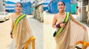 Saree Not Sorry: Surbhi Chandna dazzles in gorgeous fabric printed saree, looks droolworthy in customized jewellery and gajra