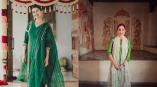 Sobhita Dhulipala, Krithi Shetty, Trisha Krishnan, And Samantha Ruth Prabhu Are A  Sight To Behold In Ethnic Green Salwar Suits; See Pics