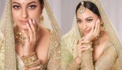 Sonakshi Sinha is in ‘bride’s dilemma’, her applique golden lehenga adds in the zeal
