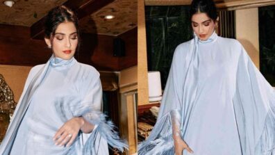 Sonam Kapoor Oozes The Glam Quotient High In Blue Fringe Crepe Kaftan Dress