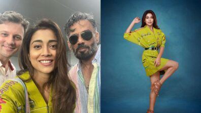 Stunner: Shriya Saran’s green printed shirt dress reflects her quirky sense of style