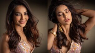 Surbhi Jyoti is ultimate desi beauty in deep-neck blouse outfit, fans love hoops earrings style