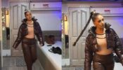 Swagger: Sunidhi Chauhan looks ultra-chic in leather down crop jacket and black pants