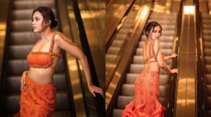 Tejasswi Prakash In Stunning Fiery Orange Outfit