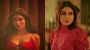 Tere Chakkar Mein: Mouni Roy flaunts sensuous figure in deep-neck blouse, flaunts curvaceous midriff, says, “pyaasi hoon wallah wallah…”