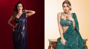 Times when Sunayana Fozdar and Nikki Tamboli slayed oomph game in sensuous deep-neck sarees